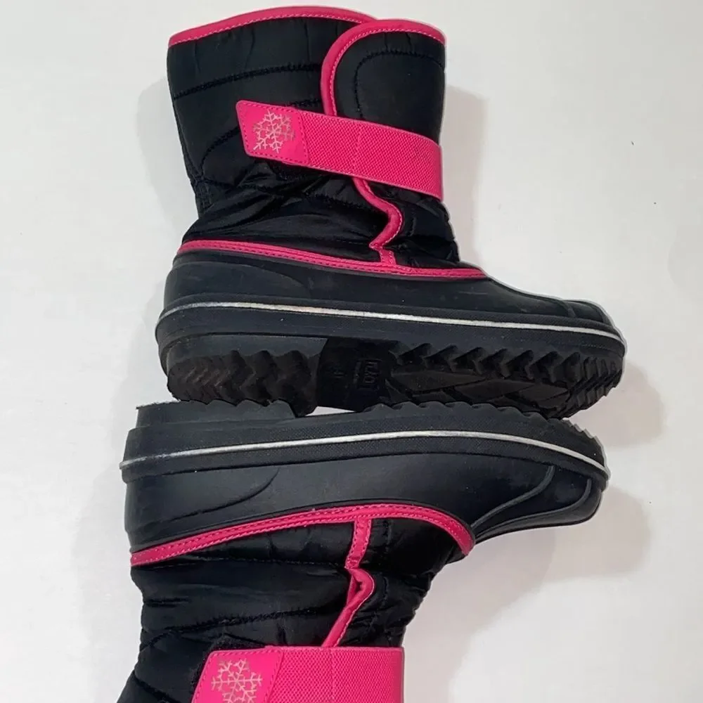 Place Black Pink Girl Snow Boots Size 4
